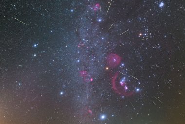 Orionidy ponad Mongolią, październik 2018. Źródło: APOD.pl