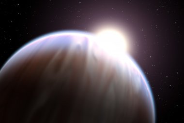 Atmosfera gorącego Jowisza na tle macierzystej gwiazdy