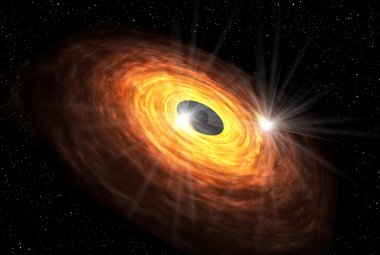Wizja artystyczna gazowego dysku wokół supermasywnej czarnej dziury.
