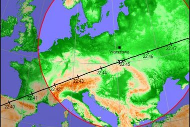 Przelot stacji ISS nad Polską w dniu 17.07.2020 r.