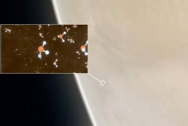 Cząsteczki fosorowodoru wykryte w atmosferze Wenus (wizualizacja)
