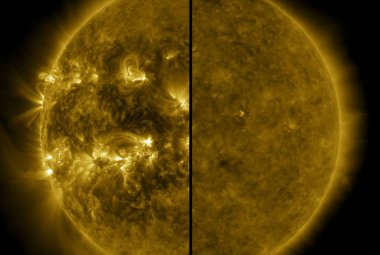 różnica między aktywnym i cichym Słońcem