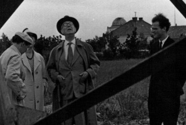 1959 – wizyta Lindblada (szwedzkiego astronoma) w związku z przyznaniem doktoratu honorowego UMK. Z prawej strony dr Jan Hanasz 