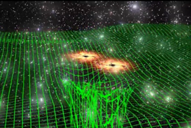 Naziemne detektory i radioteleskopy poszukują fal grawitacyjnych wyższej częstotliwości, generowanych przez różne źródła, takie jak na przykład zlewające się ze sobą gwiazdy neutronowe. Źródło: CSIRO