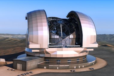 Artystyczna wizja 39-metrowego teleskopu E-ELT. Źródło: ESO/L. Calçada