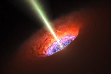 Na zdjęciu: Artystyczna wizja supermasywnej czarnej dziury w centrum galaktyki. Źródło: ESO/L.Calçada