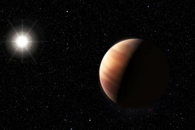  Artystyczna wizja planety pozasłonecznej podobnej do Jowisza, okrążającej gwiazdę HIP 11915. 
