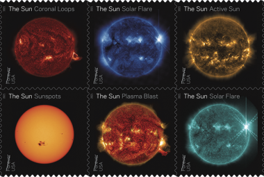 Seria znaczków pocztowych ze zdjęciami Słońca