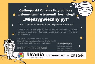 Ogólnopolski Konkurs "Międzygwiezdny pył" pod patronatem Uranii
