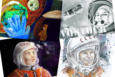 Konkurs plastyczny “Jurij Gagarin - pierwszy człowiek w kosmosie.” Źródło: WroSpace