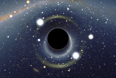 Czarna dziura – wizualizacja. Źródło: Wikipedia.