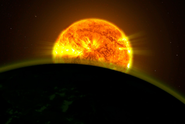 Na zdjęciu: Ilustracja poglądowa – słabe sygnatury wody w atmosferze planety pozasłonecznej. Źródło: NASA Goddard Space Flight Center