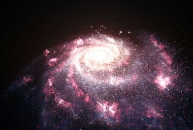 Ilustracja przedstawia galaktykę w trakcie burzy formacji gwiazdowej. Gwałtowna produkcja gwiazd znana jest z tego, że wpływa na dalszą ewolucję galaktyki jednak badaczom udało się pokazać, że to oddziaływanie jest znacznie silniejsze niż dotychczas sądzono. Wiatr generowany przez nowo narodzone gwiazdy jonizuje gaz znajdujący się w odległości 650.000 lat świetlnych od centrum galaktyki. Żródło: ESA, NASA 