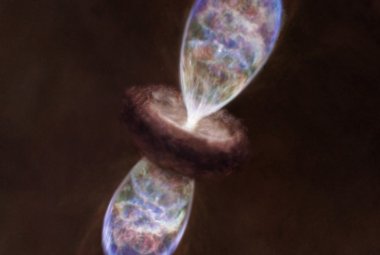 Wizja artysty protogwiazdy w MM3, otoczonej obłokiem gorącego gazu. Źródło: NAOJ