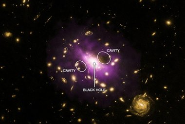 Supermasywna czarna dziura znajduje się w centrum gromady galaktyk RX J1532.9+3021. Nadźwiękowe dżety tworzone w jej pobliżu utworzyły dwie olbrzymie, ekspandujące wyrwy (dziury) w otaczającym ją, gazowym środowisku. Ich energia ekspansji powstrzymuje gorący gaz przed wychłodzeniem się i, w efekcie, uformowaniem dużych ilości nowych gwiazd. 
