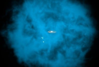 Wizja artystyczna halo wokół Drogi Mlecznej i Obłoku Magellana. Źródło: NASA/CXC/M.Weiss; NASA/CXC/Ohio State/A.Gupta