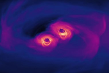 Symulacja zderzających się dwóch czarnych dziur