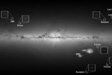Na ilustracji: galaktyki karłowate wokół Drogi Mlecznej. Źródło: ESA/Gaia/DPAC