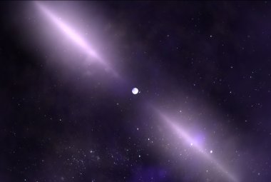 Wizja artystyczna pulsara – szybko wirującej gwiazdy neutronowej.
