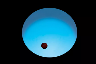 Wizualizacja planety WASP-189b krążącej wokół gorącej, niebieskiej gwiazdy. Źródło: ESA