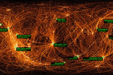 Niezwykła mapa powstała na podstawie niedawno opublikowanych danych uchwyconych przez należącą do NASA sondę Neutron Star Interior Composition Explorer (NICER).