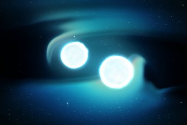 Dwie gwiazdy neutronowe krótko przed połączeniem się