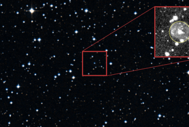 Obraz z przeglądu nieba skupiony na nowo odkrytej gwieździe O(H) SALT J203959.5-034117 (J2039).
