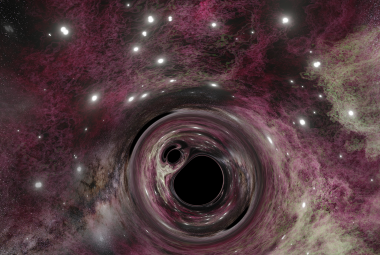 Czarna dziura o masie 31,5 mas Słońca z towarzyszem czarnej dziury o masie 8,38 mas Słońca.