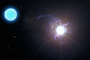 Wizja artystyczna bardzo niezwykłej gwiazdy, która może ewoluować w magnetara.