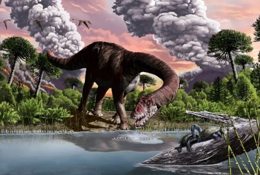 Jak asteroida zabiła dinozaury? Nowe badania sugerują, że głównie przez wyrzucenie ogromnej ilości pyłu do atmosfery. Źródło: Phys.org