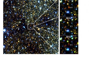 Zdjęcie w podczerwieni olbrzyma oddalonego o około 30 000 lat świetlnych, w pobliżu centrum Drogi Mlecznej