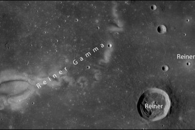Krater Reiner K na Księżycu w regionie „Reiner Gamma”