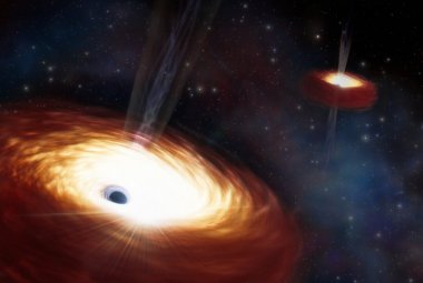 Wizja artystyczna najcięższej pary supermasywnych czarnych dziur.