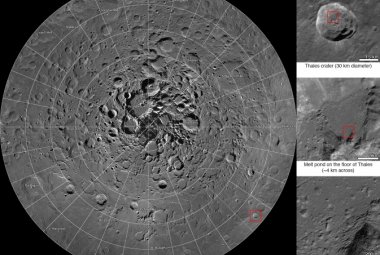 Mozaika zdjęć wokół północnego bieguna Księżyca
