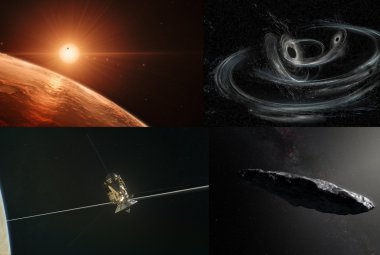Składanka zdjęć i rysunków ilustrujących niektóre najpopularniejsze wiadomości w portalu Uranii w roku 2017.