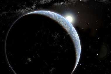 Artystyczna wizja hipotetycznej planety pozasłonecznej