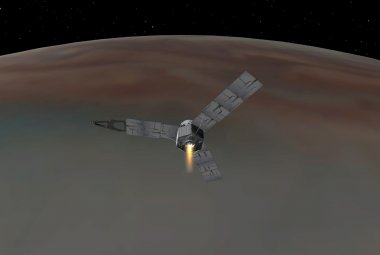Sonda Juno na orbicie wokół Jowisza - wizja artystyczna