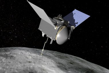 OSIRIS-Rez i asteroida Bennu - wizja artystyczna
