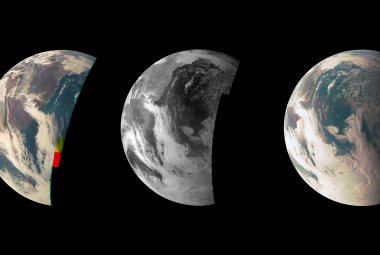 Zdjęcia Ziemi wykonane za pomocą JunoCam w 2013 roku
