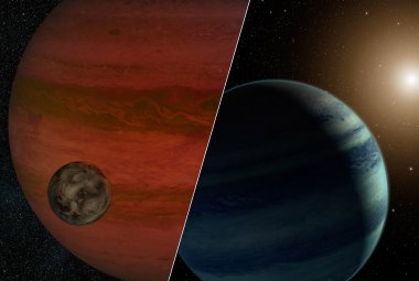 Egzoksiężyc i egzoplaneta - wizja artystyczna