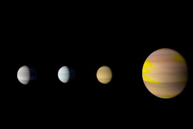 Wizja artystyczna pozasłonecznego układu planetarnego. Źródło: JPL/NASA