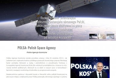 Strona internetowa Polskiej Agencji Kosmicznej (POLSA)