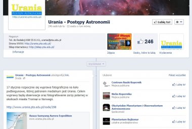 Fanpage Uranii na Facebooku