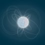Wizja artystyczna magnetara, gwiazdy neutronowej z silnym polem magnetycznym.